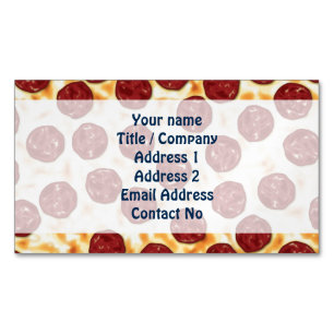 Pepperoni Pizza Pattern Business Card Magnet