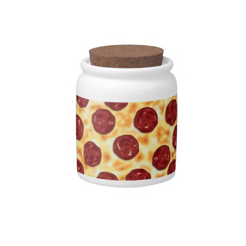 Pepperoni Pizza Pattern Candy Jar