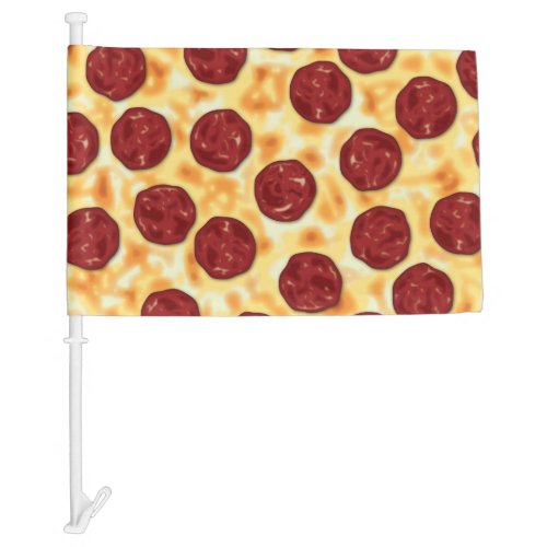 Pepperoni Pizza Pattern Car Flag