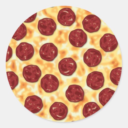 Pepperoni Pizza Pattern Classic Round Sticker
