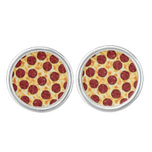 Pepperoni Pizza Pattern Cufflinks