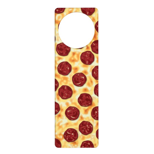 Pepperoni Pizza Pattern Door Hanger (Front)