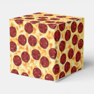 Pepperoni Pizza Pattern Favor Boxes