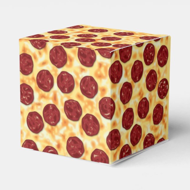 Pepperoni Pizza Pattern Favor Boxes (Back Side)
