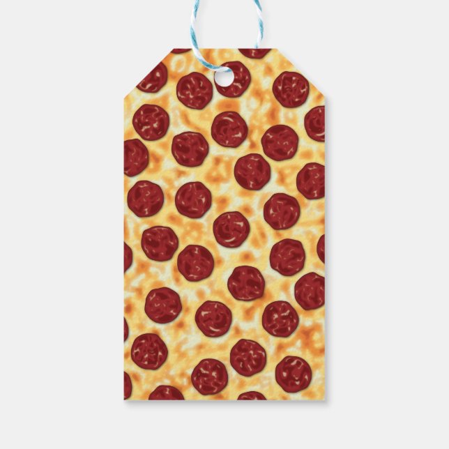 Pepperoni Pizza Pattern Gift Tags (Back)