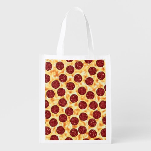 Pepperoni Pizza Pattern Grocery Bag