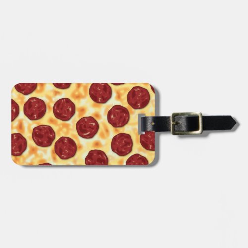 Pepperoni Pizza Pattern Luggage Tag