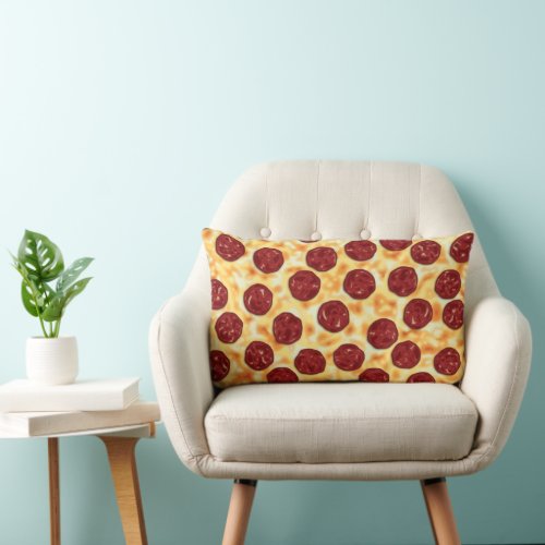 Pepperoni Pizza Pattern Lumbar Pillow