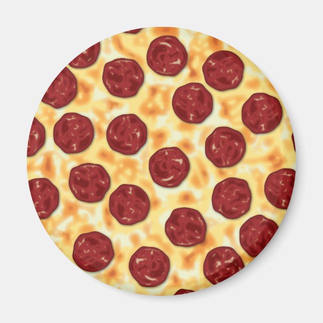 Pepperoni Pizza Pattern Magnet (Front)