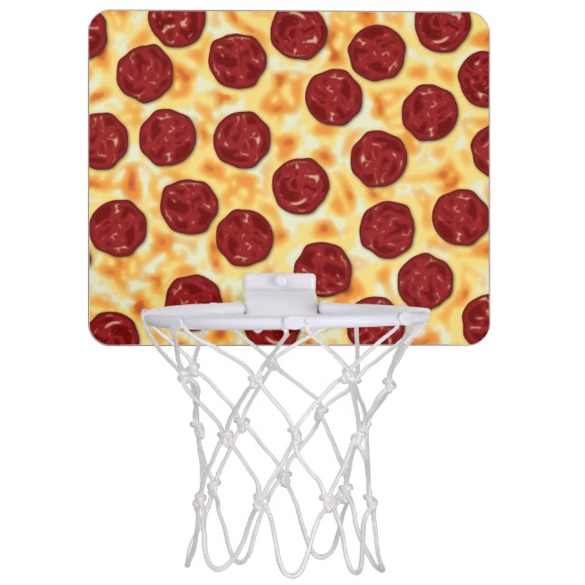 Pepperoni Pizza Pattern Mini Basketball Hoop (Front)