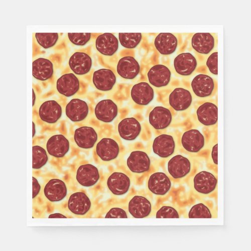 Pepperoni Pizza Pattern Paper Napkins