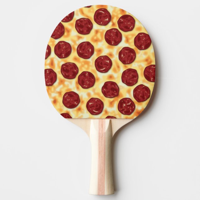 Pepperoni Pizza Pattern Ping-Pong Paddle (Front)