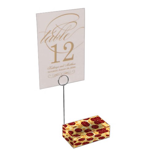 Pepperoni Pizza Pattern Place Card Holder