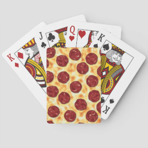 Pepperoni Pizza Pattern Poker Cards
