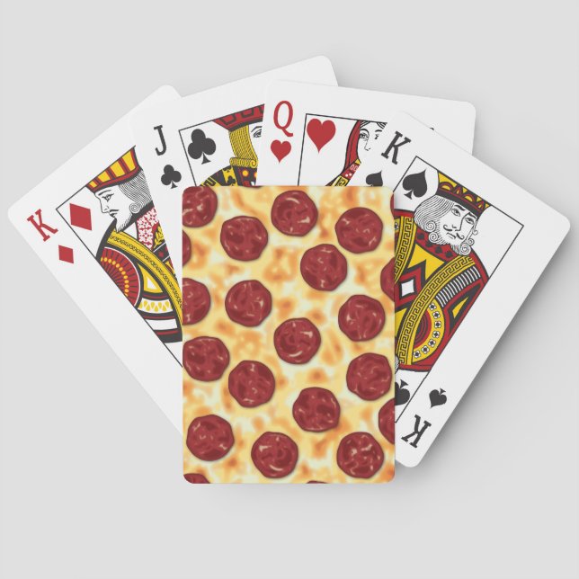 Pepperoni Pizza Pattern Poker Cards (Back)