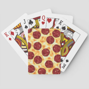 Pepperoni Pizza Pattern Poker Cards