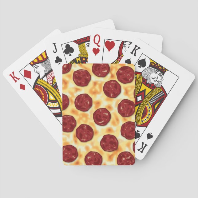 Pepperoni Pizza Pattern Poker Cards (Back)