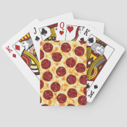 Pepperoni Pizza Pattern Poker Cards