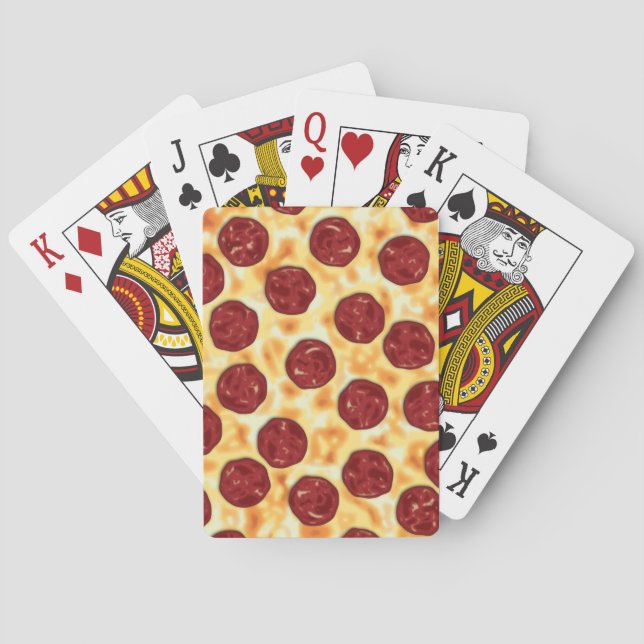 Pepperoni Pizza Pattern Poker Cards (Back)
