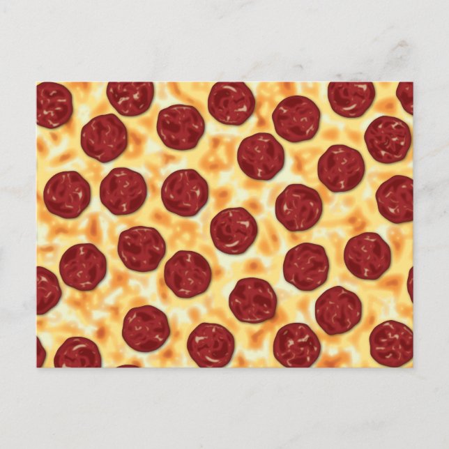 Pepperoni Pizza Pattern Postcard (Front)