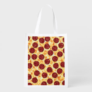 Pepperoni Pizza Pattern Reusable Grocery Bag