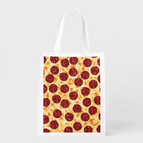 Pepperoni Pizza Pattern Reusable Grocery Bag