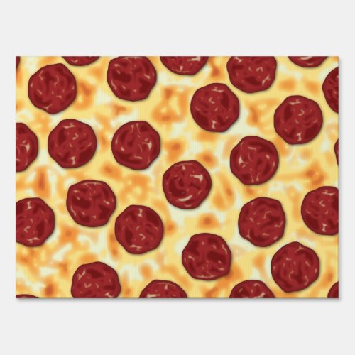 Pepperoni Pizza Pattern Sign