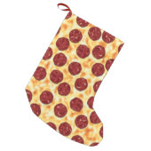 Pepperoni Pizza Pattern Small Christmas Stocking (Front (Hanging))