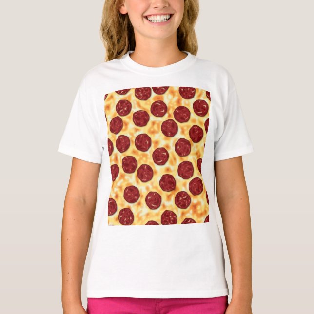 Pepperoni Pizza Pattern T-Shirt (Front)