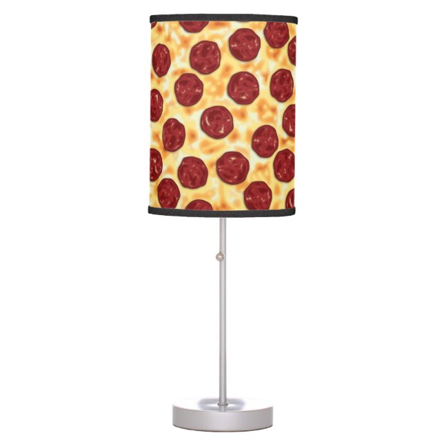 Pepperoni Pizza Pattern Table Lamp (Front)