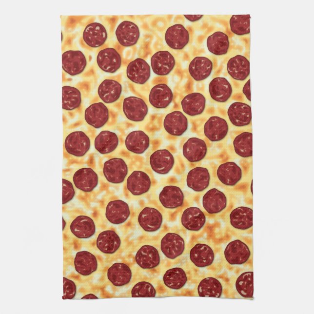 Pepperoni Pizza Pattern Towel (Vertical)