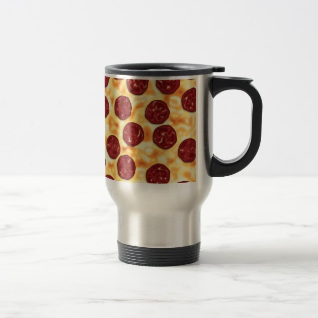 Pepperoni Pizza Pattern Travel Mug (Right)