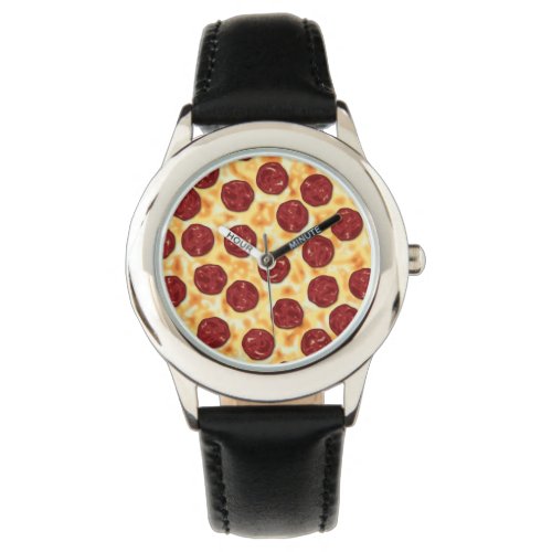 Pepperoni Pizza Pattern Watch