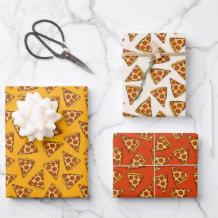 Pepperoni Pizza Pattern Wrapping Paper Sheets