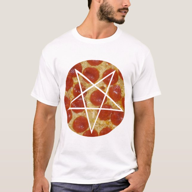 pepperoni pizza pentagram T-Shirt (Front)