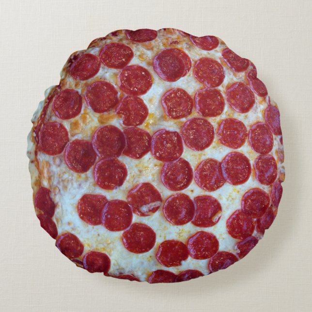 Pepperoni Pizza Photo Round Pillow (Front)