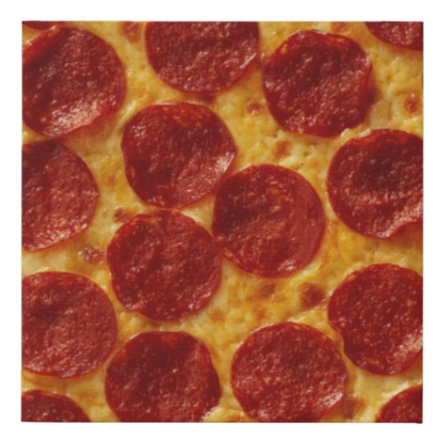 PEPPERONI PIZZA PLUS 3   FAUX CANVAS PRINT