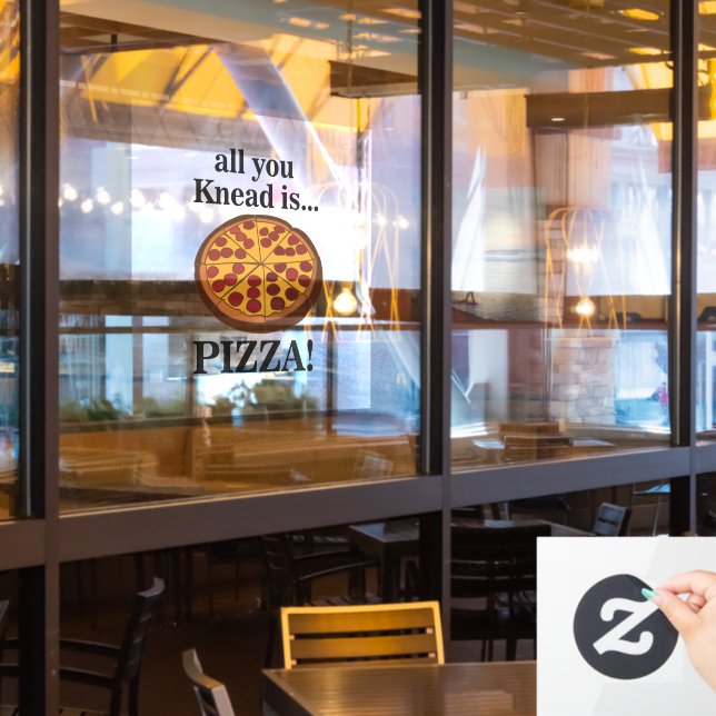 Pepperoni Pizza Restaurant Window Cling (Restaurant Window)