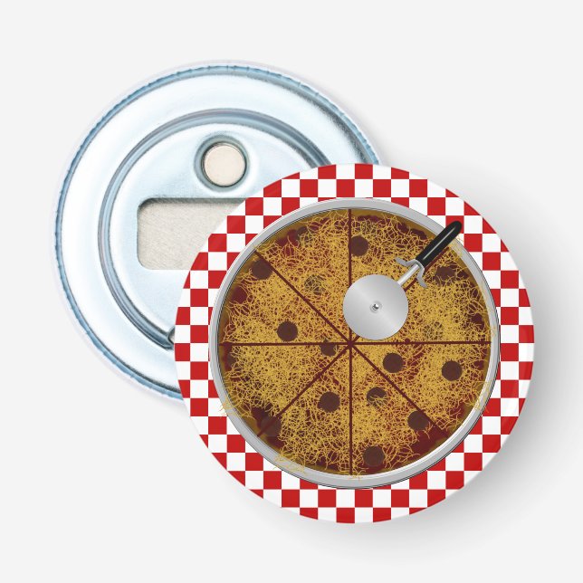 Pepperoni Pizza-Round Bottle Opener (Front)