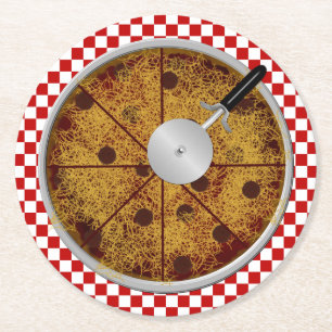Pepperoni Pizza-Round Coaster Set