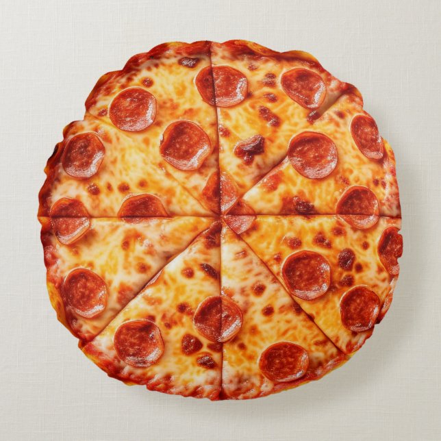 Pepperoni Pizza Round Pillow (Front)