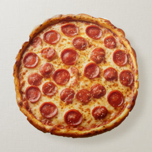 Pepperoni Pizza Round Pillow – Fun and Realistic