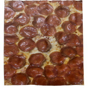 Pepperoni Pizza Shower Curtain