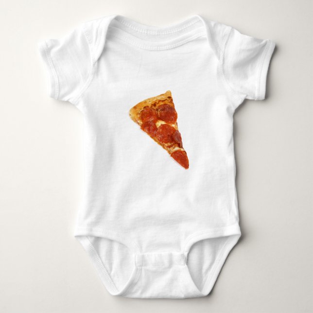 Pepperoni Pizza Slice Baby Bodysuit (Front)
