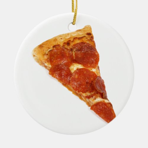 Pepperoni Pizza Slice Ceramic Ornament