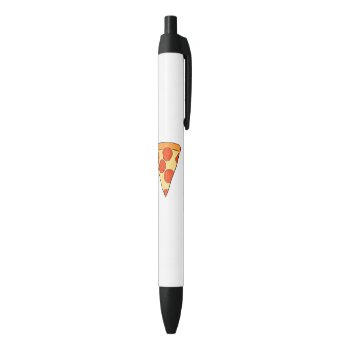 Pepperoni Pizza Slice Classic New York Style Pizza Black Ink Pen by FoodGallery at Zazzle