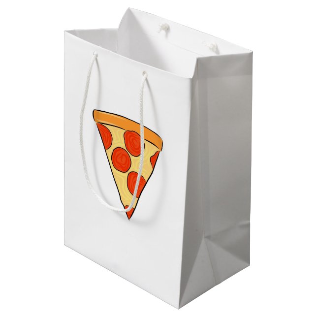 Pepperoni Pizza Slice Classic New York Style Pizza Medium Gift Bag (Front Angled)