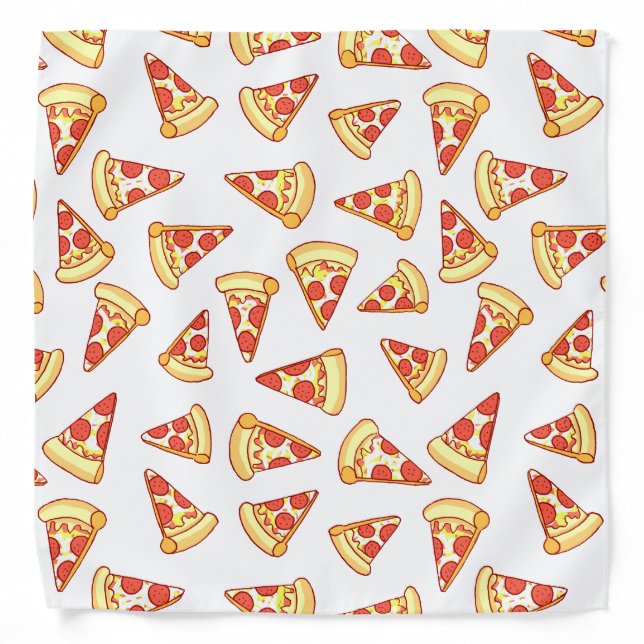 Pepperoni Pizza Slice Drawing Pattern Bandana (Front)