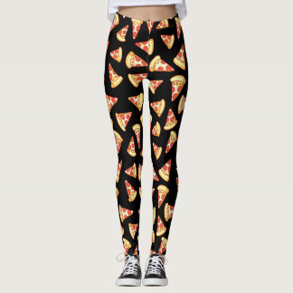 Pepperoni Pizza Slice Drawing Pattern Leggings