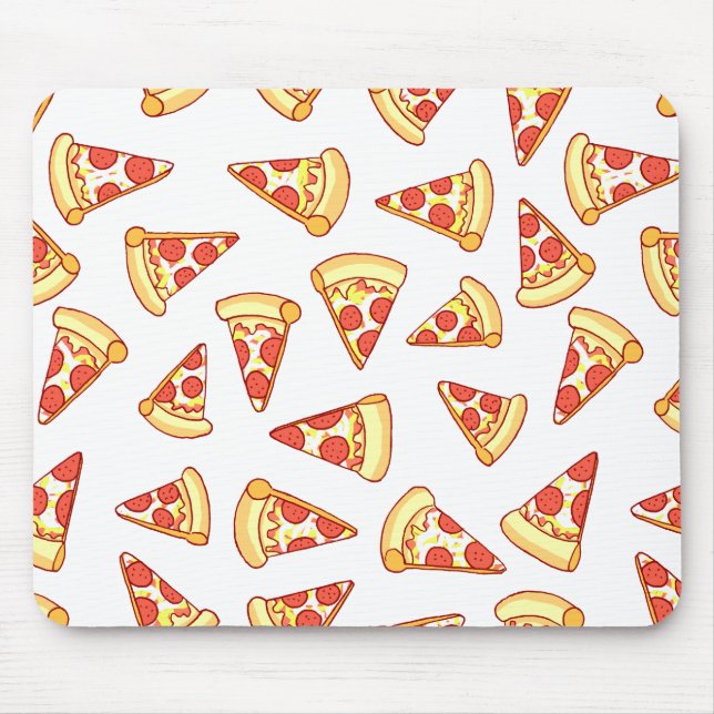 Pepperoni Pizza Slice Drawing Pattern Mouse Pad (Front)